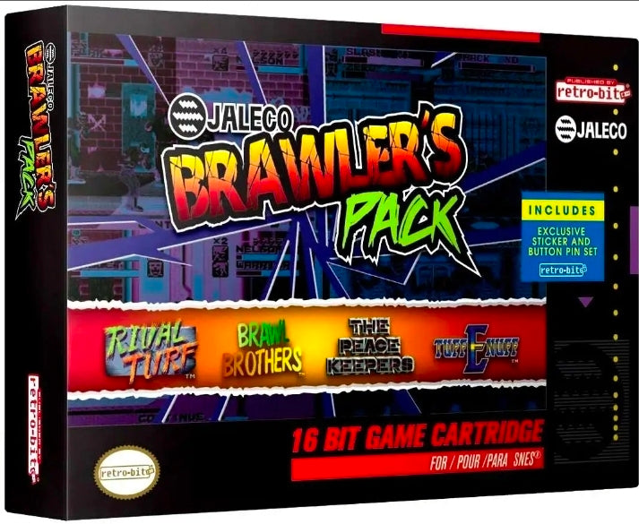 Jaleco Brawlers Pack Video Game Cartridge 4 Games Super Nintendo
