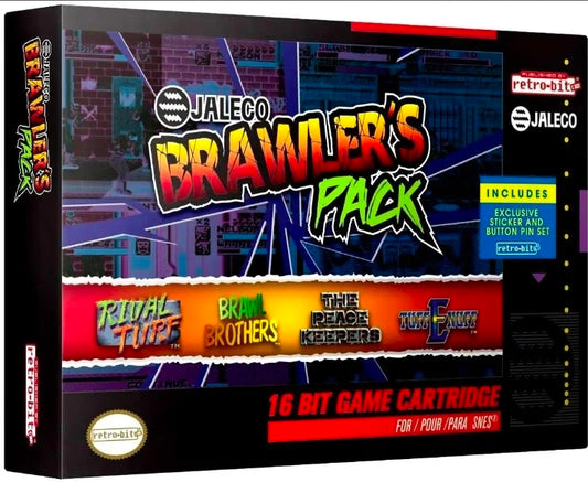 Jaleco Brawlers Pack Video Game Cartridge 4 Games Super Nintendo