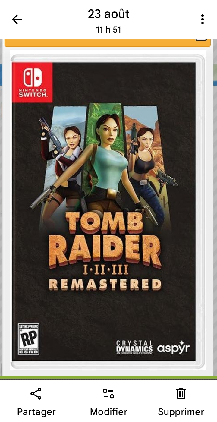 Tom Raider Trilogy Remastered - Nintendo Switch